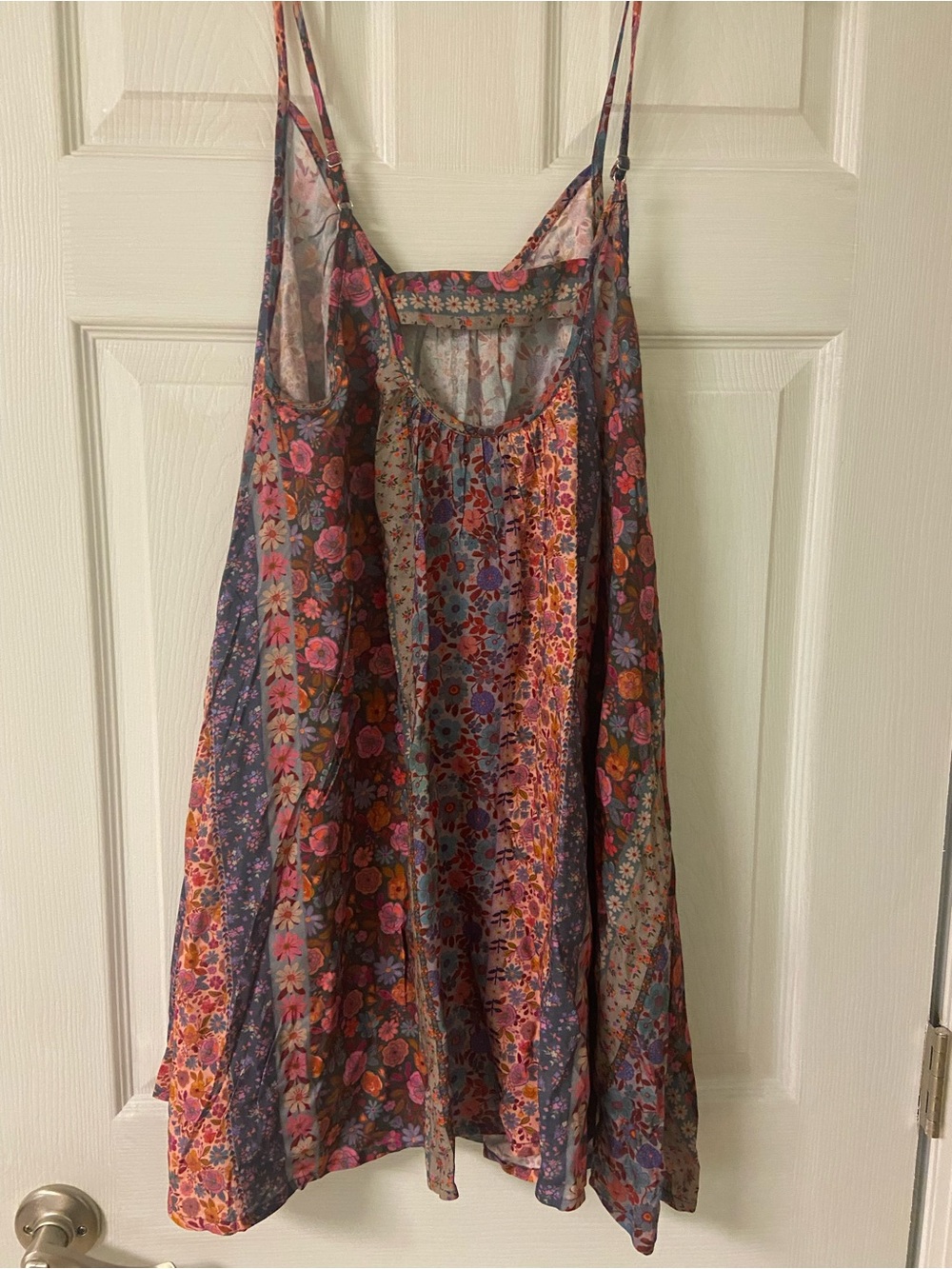 NATURAL LIFE Floral Patchwork Mini Dress in Pink, Blue, Brown - Picture 3 of 8